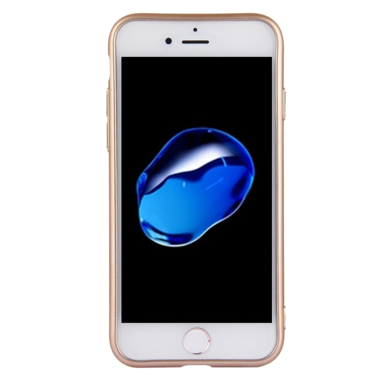 For  iPhone 8 & 7  Pure Colour Oil Spout Soft TPU Metal Button Protective Case Back Cover