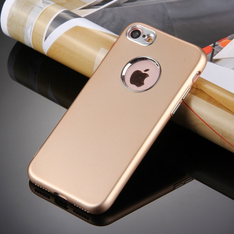 For  iPhone 8 & 7  Pure Colour Oil Spout Soft TPU Metal Button Protective Case Back Cover