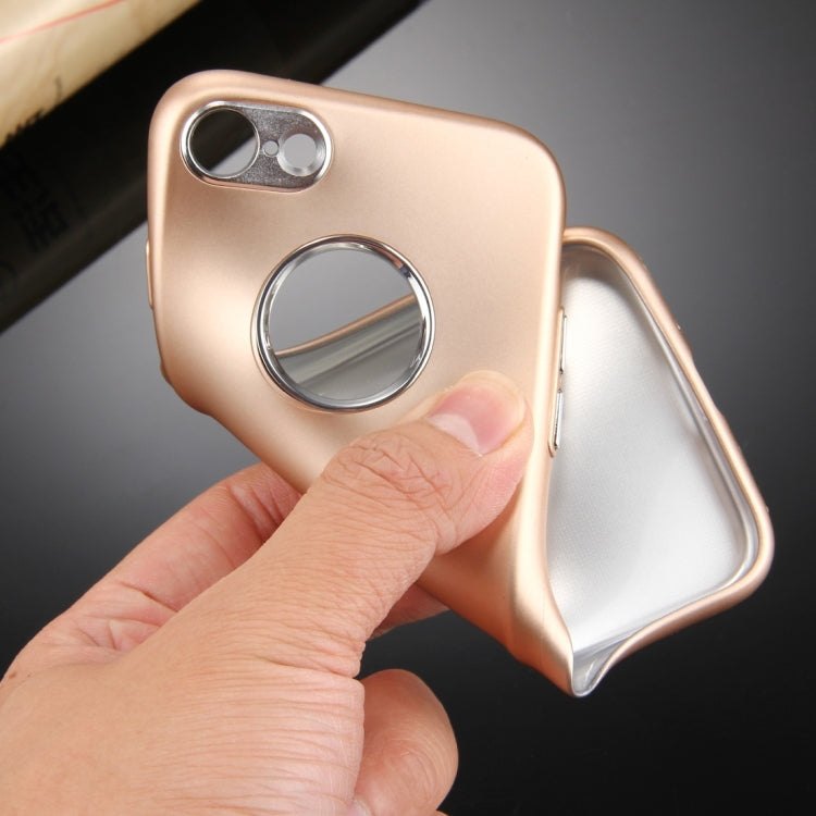 For  iPhone 8 & 7  Pure Colour Oil Spout Soft TPU Metal Button Protective Case Back Cover