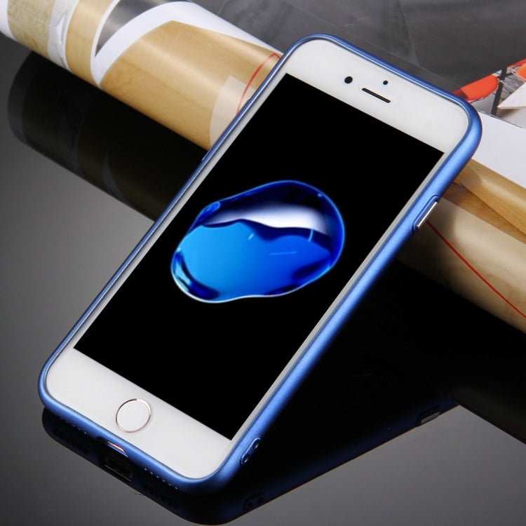 For  iPhone 8 & 7  Pure Colour Oil Spout Soft TPU Metal Button Protective Case Back Cover