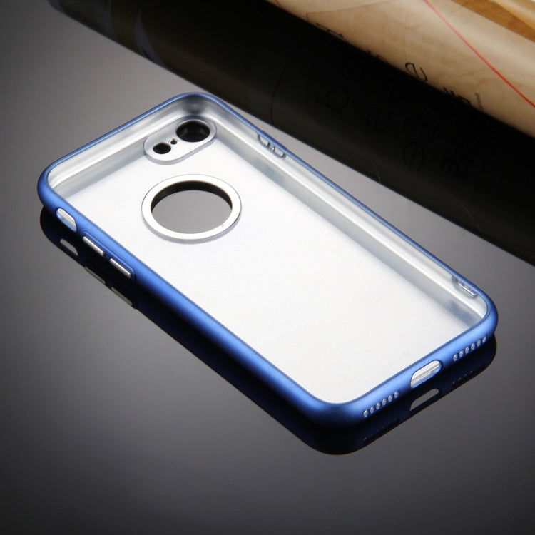 For  iPhone 8 & 7  Pure Colour Oil Spout Soft TPU Metal Button Protective Case Back Cover