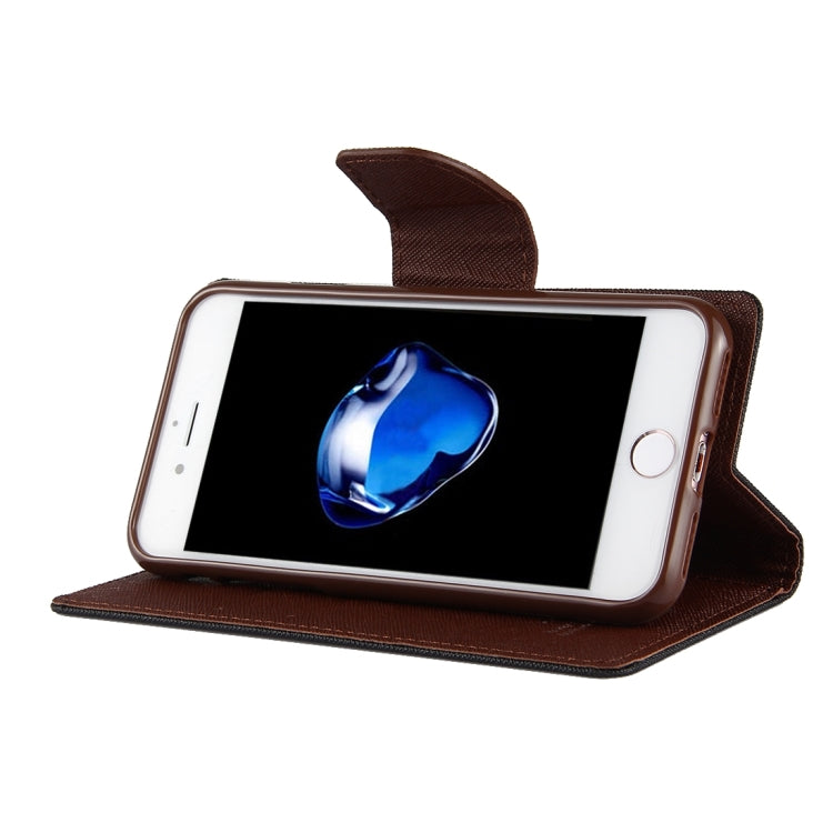 GOOSPERY FANCY DIARY for  iPhone 8 & 7  Cross Texture Horizontal Flip Leather Case with Card Slots & Wallet & Holder