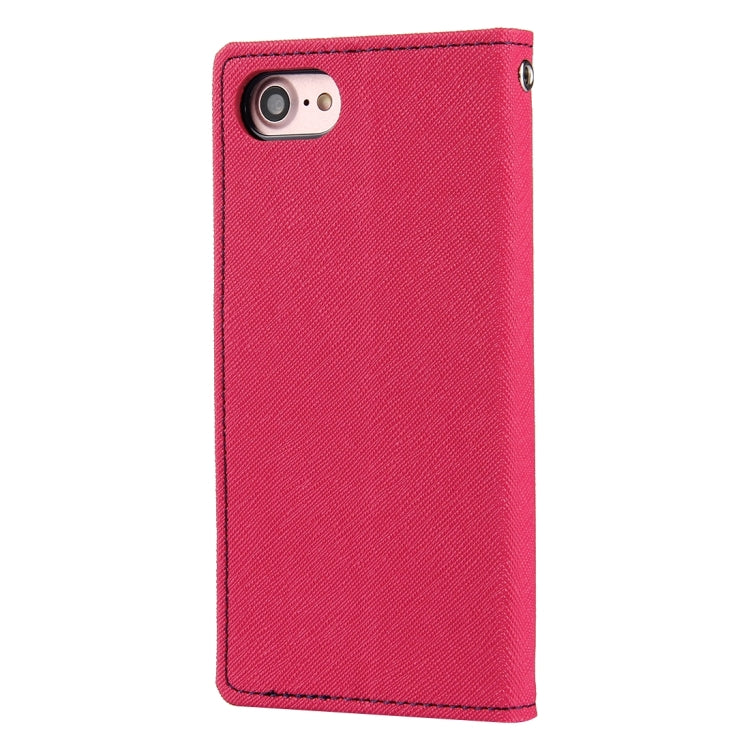 GOOSPERY FANCY DIARY for  iPhone 8 & 7  Cross Texture Horizontal Flip Leather Case with Card Slots & Wallet & Holder