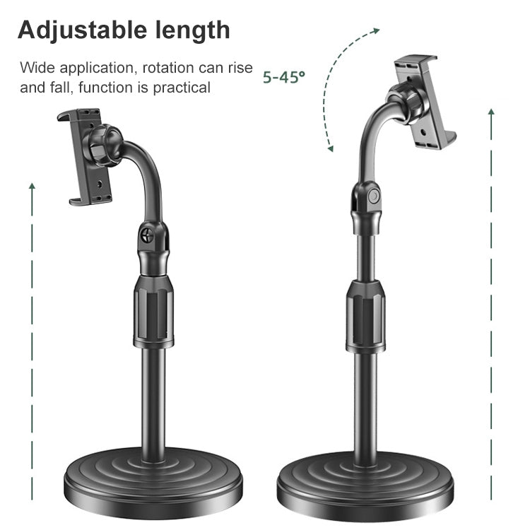 TCP-02 Universal 4-10 inch Phone Tablet Non-slip Aluminum Metal Holder Stand Adjustable Desktop Tablet Bracket Mount, Version: Single-camera Telescopic