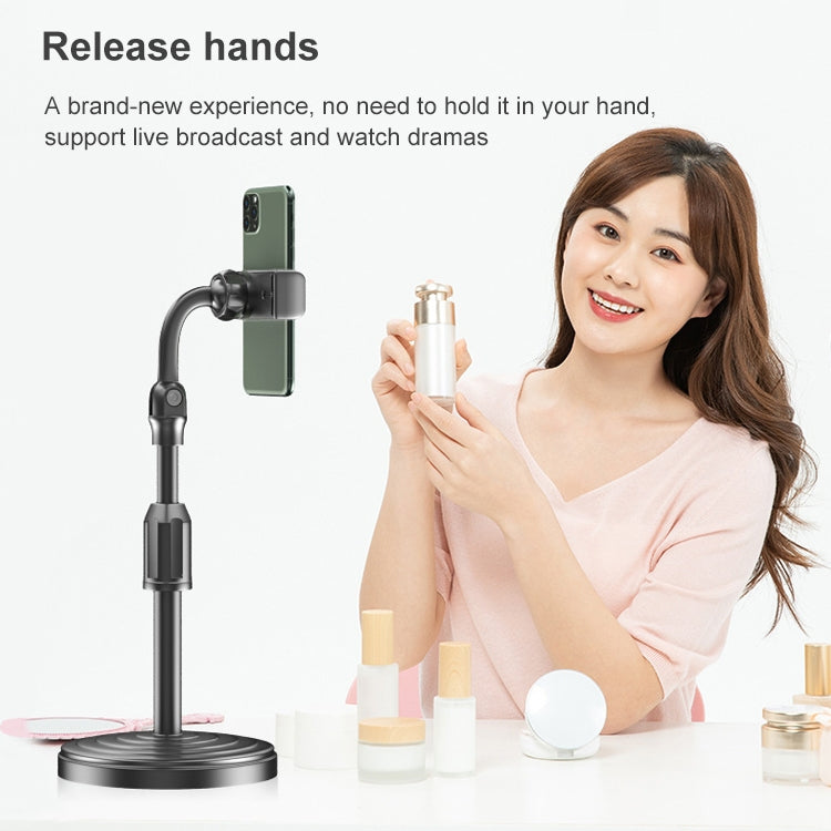 TCP-02 Universal 4-10 inch Phone Tablet Non-slip Aluminum Metal Holder Stand Adjustable Desktop Tablet Bracket Mount, Version: Single-camera Telescopic