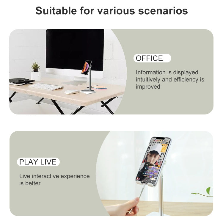 TCP-02 Universal 4-10 inch Phone Tablet Non-slip Aluminum Metal Holder Stand Adjustable Desktop Tablet Bracket Mount, Version: Four Generations Telescopic