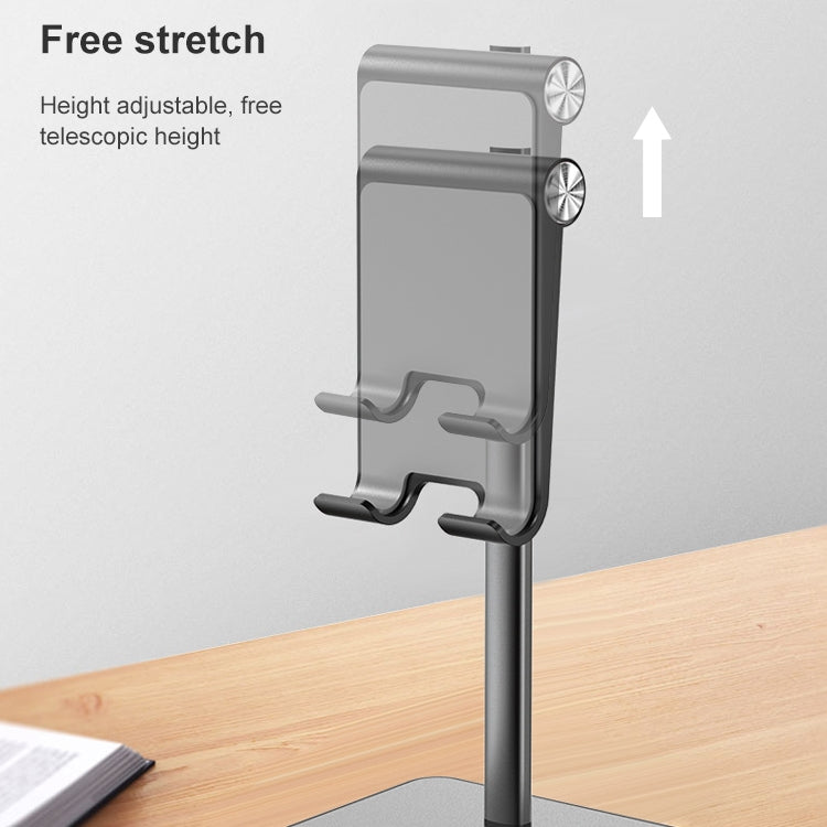 TCP-02 Universal 4-10 inch Phone Tablet Non-slip Aluminum Metal Holder Stand Adjustable Desktop Tablet Bracket Mount, Version: Four Generations Telescopic