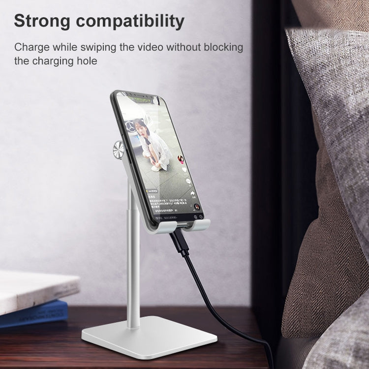 TCP-02 Universal 4-10 inch Phone Tablet Non-slip Aluminum Metal Holder Stand Adjustable Desktop Tablet Bracket Mount, Version: Four Generations Telescopic