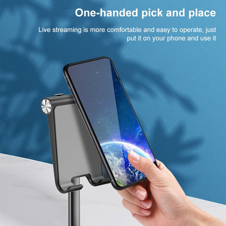 TCP-02 Universal 4-10 inch Phone Tablet Non-slip Aluminum Metal Holder Stand Adjustable Desktop Tablet Bracket Mount, Version: Four Generations Telescopic