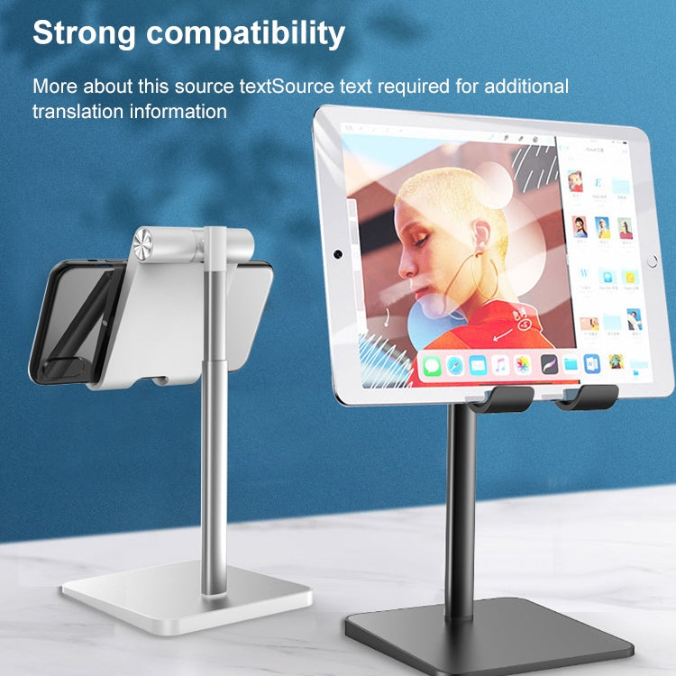 TCP-02 Universal 4-10 inch Phone Tablet Non-slip Aluminum Metal Holder Stand Adjustable Desktop Tablet Bracket Mount, Version: Four Generations Telescopic