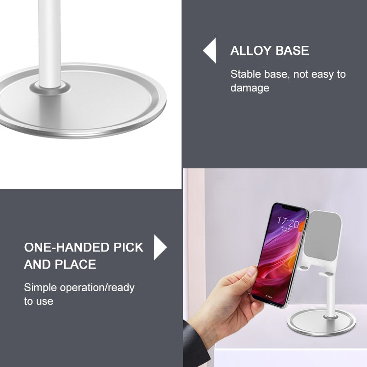 TCP-02 Universal 4-10 inch Phone Tablet Non-slip Aluminum Metal Holder Stand Adjustable Desktop Tablet Bracket Mount, Version: Generation Telescopic