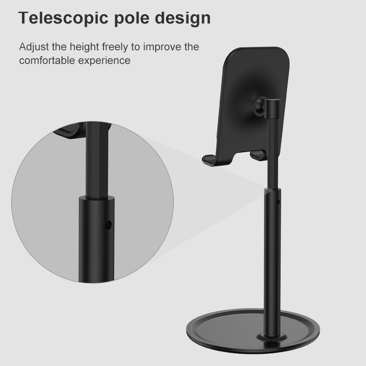TCP-02 Universal 4-10 inch Phone Tablet Non-slip Aluminum Metal Holder Stand Adjustable Desktop Tablet Bracket Mount, Version: Generation Telescopic