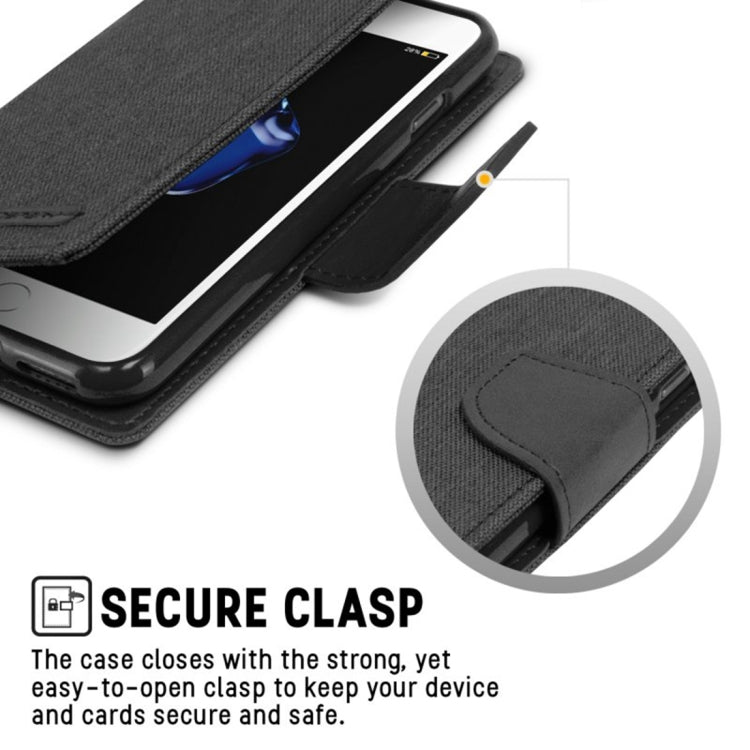GOOSPERY CANVAS DIARY for  iPhone 8 & 7  Canvas Texture Horizontal Flip Leather Case with Card Slots & Wallet & Holder