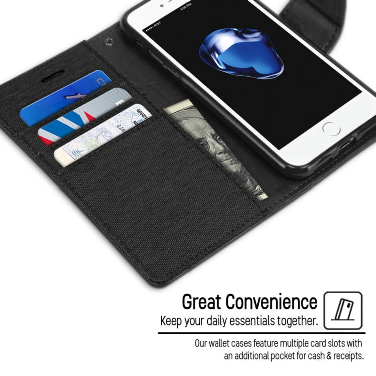 GOOSPERY CANVAS DIARY for  iPhone 8 & 7  Canvas Texture Horizontal Flip Leather Case with Card Slots & Wallet & Holder
