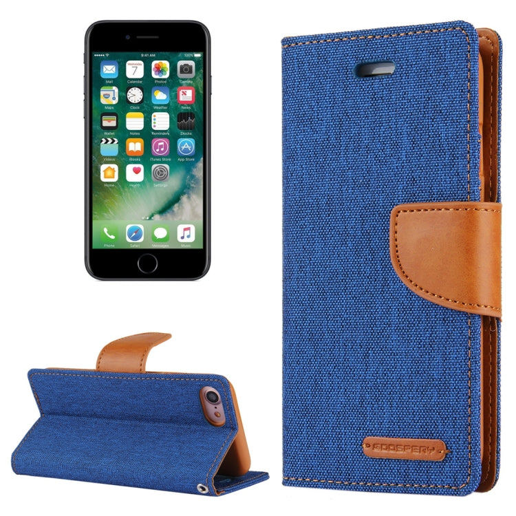 GOOSPERY CANVAS DIARY for  iPhone 8 & 7  Canvas Texture Horizontal Flip Leather Case with Card Slots & Wallet & Holder