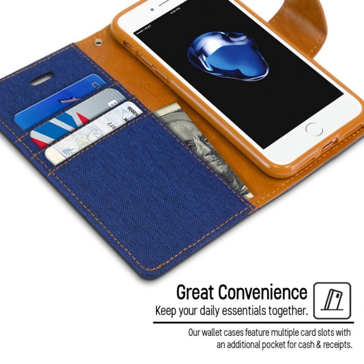 GOOSPERY CANVAS DIARY for  iPhone 8 & 7  Canvas Texture Horizontal Flip Leather Case with Card Slots & Wallet & Holder