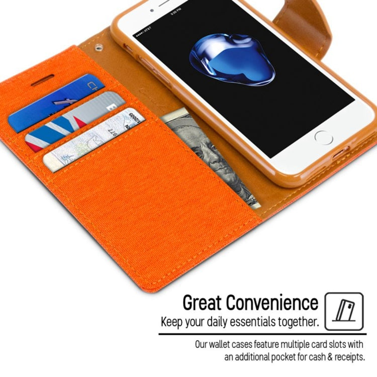 GOOSPERY CANVAS DIARY for  iPhone 8 & 7  Canvas Texture Horizontal Flip Leather Case with Card Slots & Wallet & Holder