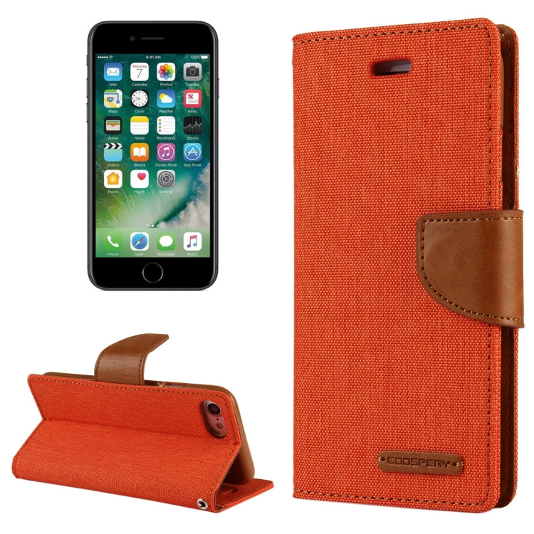 GOOSPERY CANVAS DIARY for  iPhone 8 & 7  Canvas Texture Horizontal Flip Leather Case with Card Slots & Wallet & Holder