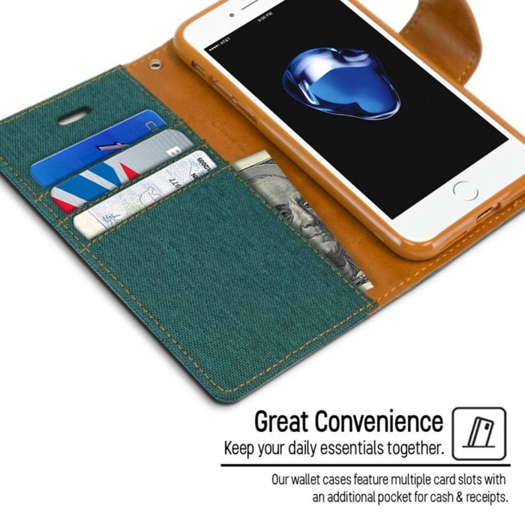 GOOSPERY CANVAS DIARY for  iPhone 8 & 7  Canvas Texture Horizontal Flip Leather Case with Card Slots & Wallet & Holder