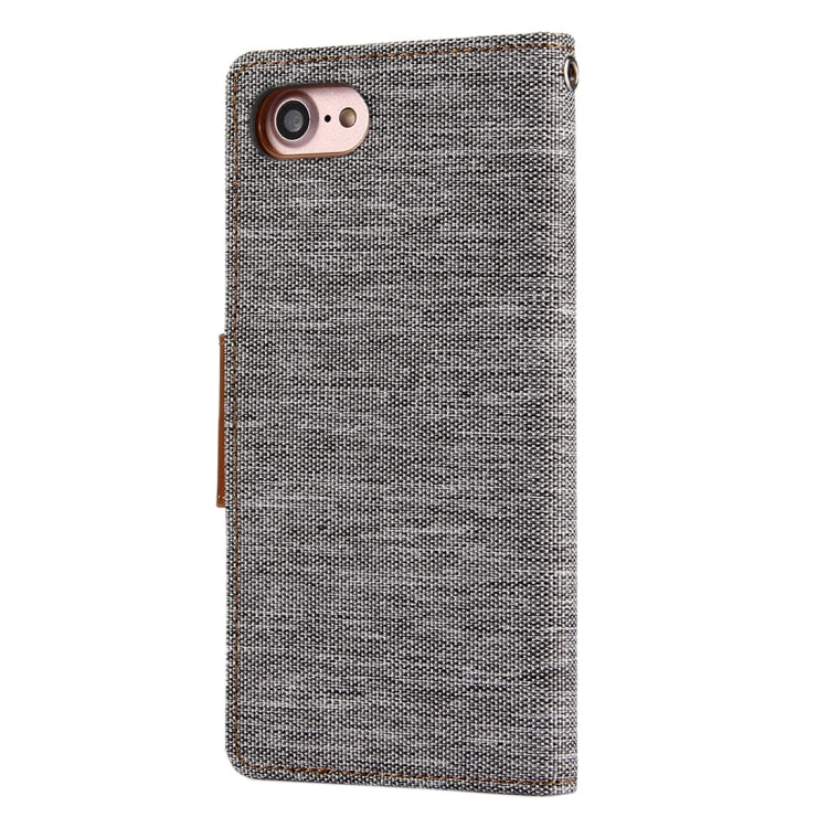 GOOSPERY CANVAS DIARY for  iPhone 8 & 7  Canvas Texture Horizontal Flip Leather Case with Card Slots & Wallet & Holder