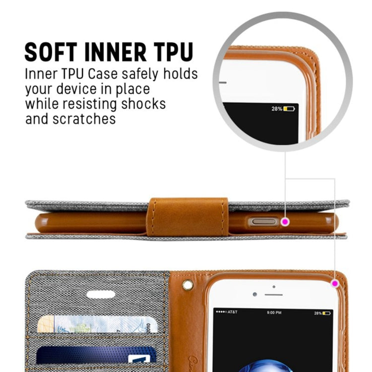 GOOSPERY CANVAS DIARY for  iPhone 8 & 7  Canvas Texture Horizontal Flip Leather Case with Card Slots & Wallet & Holder