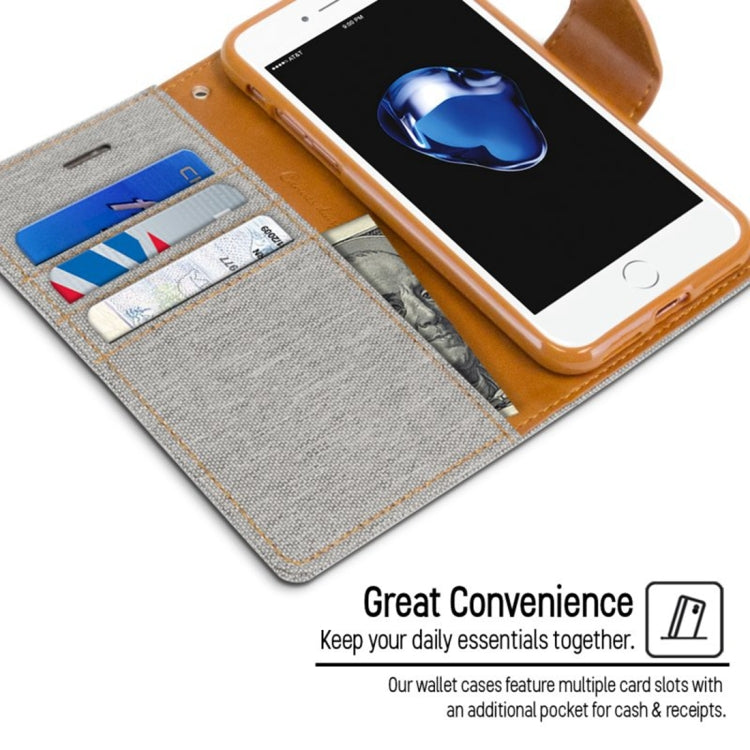 GOOSPERY CANVAS DIARY for  iPhone 8 & 7  Canvas Texture Horizontal Flip Leather Case with Card Slots & Wallet & Holder