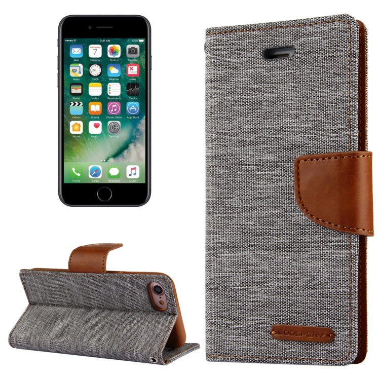 GOOSPERY CANVAS DIARY for  iPhone 8 & 7  Canvas Texture Horizontal Flip Leather Case with Card Slots & Wallet & Holder