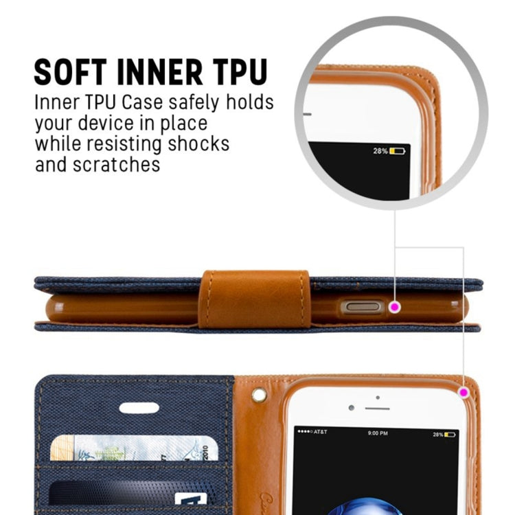 GOOSPERY CANVAS DIARY for  iPhone 8 & 7  Canvas Texture Horizontal Flip Leather Case with Card Slots & Wallet & Holder