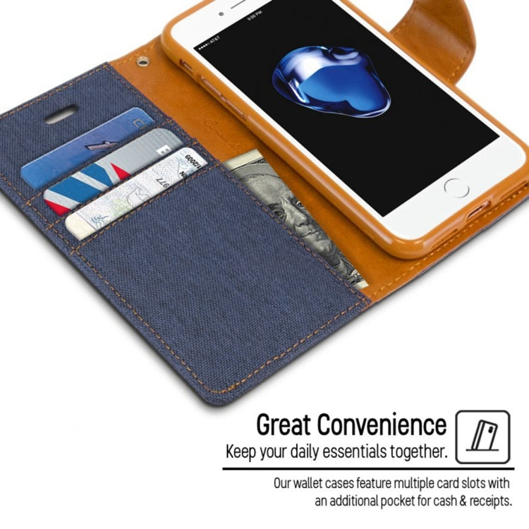 GOOSPERY CANVAS DIARY for  iPhone 8 & 7  Canvas Texture Horizontal Flip Leather Case with Card Slots & Wallet & Holder