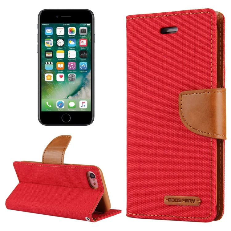 GOOSPERY CANVAS DIARY for  iPhone 8 & 7  Canvas Texture Horizontal Flip Leather Case with Card Slots & Wallet & Holder