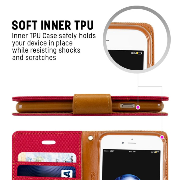 GOOSPERY CANVAS DIARY for  iPhone 8 & 7  Canvas Texture Horizontal Flip Leather Case with Card Slots & Wallet & Holder