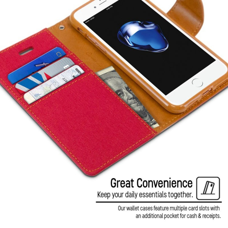 GOOSPERY CANVAS DIARY for  iPhone 8 & 7  Canvas Texture Horizontal Flip Leather Case with Card Slots & Wallet & Holder