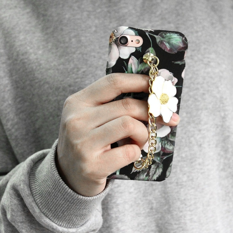 For  iPhone 8 & 7  Water Decals Retro Oil Painting Camellia Pattern Pendant PC Protective Case