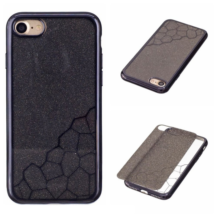 For  iPhone 8 & 7  Electroplating Small Cubes TPU Protective Back Cover Case