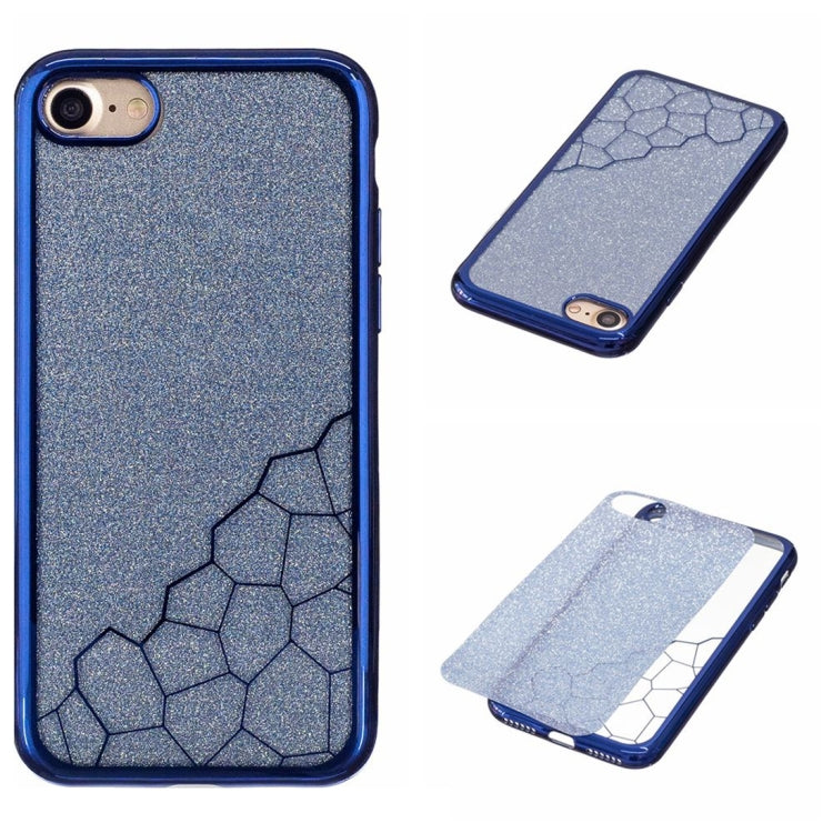 For  iPhone 8 & 7  Electroplating Small Cubes TPU Protective Back Cover Case