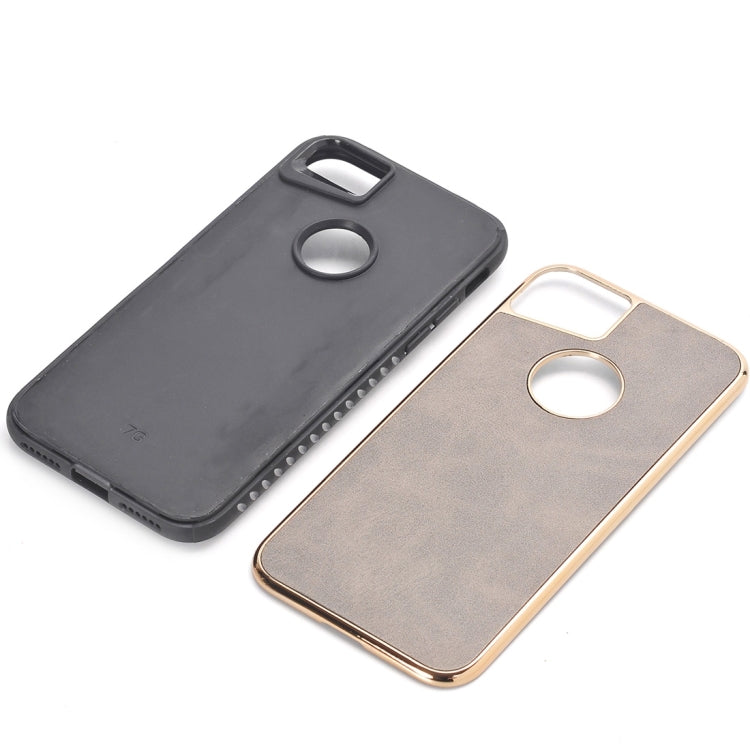 For  iPhone 8 & 7  Crazy Horse Texture Electroplating Back Cover