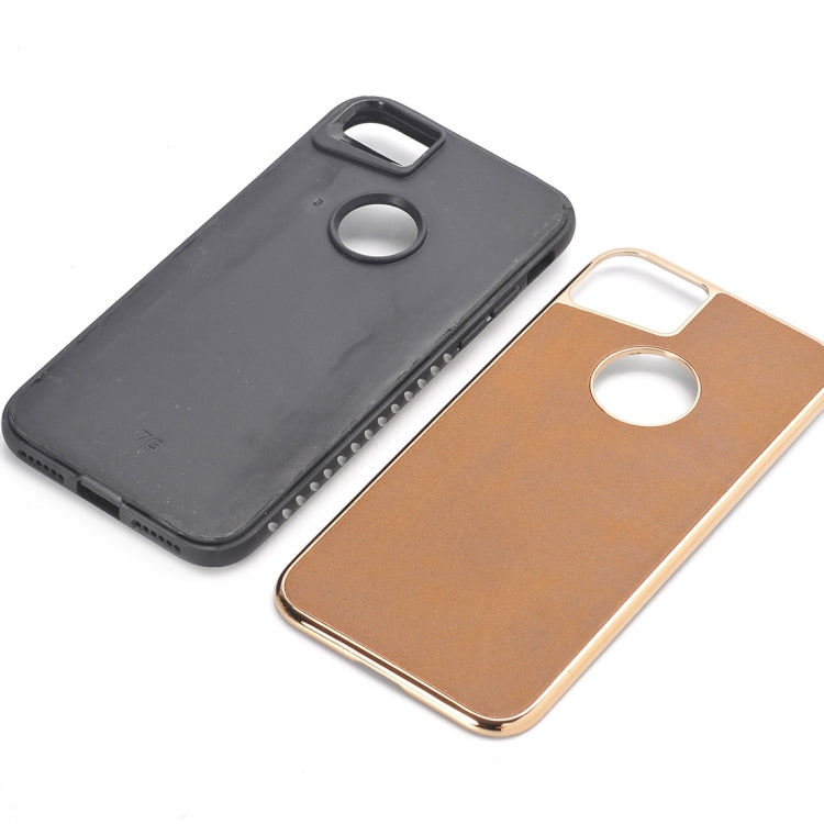 For  iPhone 8 & 7  Crazy Horse Texture Electroplating Back Cover