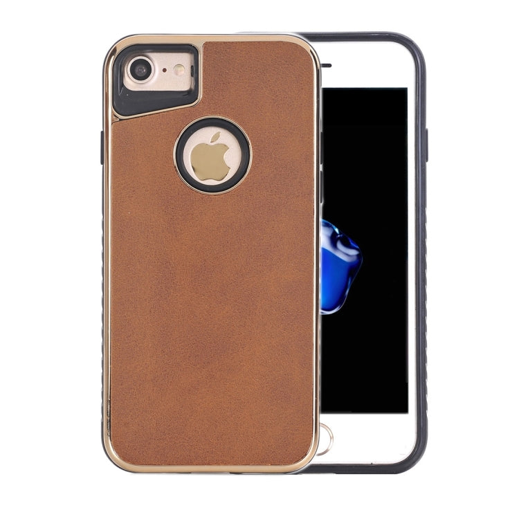 For  iPhone 8 & 7  Crazy Horse Texture Electroplating Back Cover