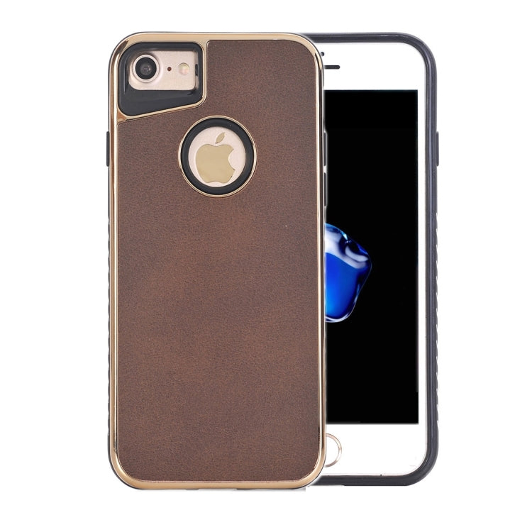 For  iPhone 8 & 7  Crazy Horse Texture Electroplating Back Cover