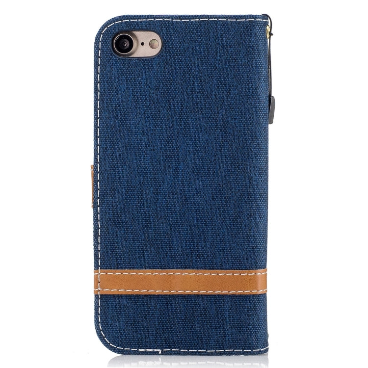 For  iPhone 8 & 7  Denim Texture Leather Case with Holder & Card Slots & Wallet & Lanyard