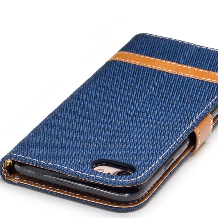 For  iPhone 8 & 7  Denim Texture Leather Case with Holder & Card Slots & Wallet & Lanyard