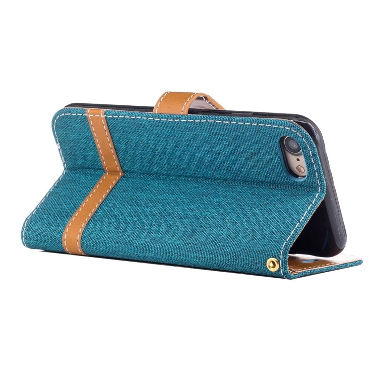 For  iPhone 8 & 7  Denim Texture Leather Case with Holder & Card Slots & Wallet & Lanyard
