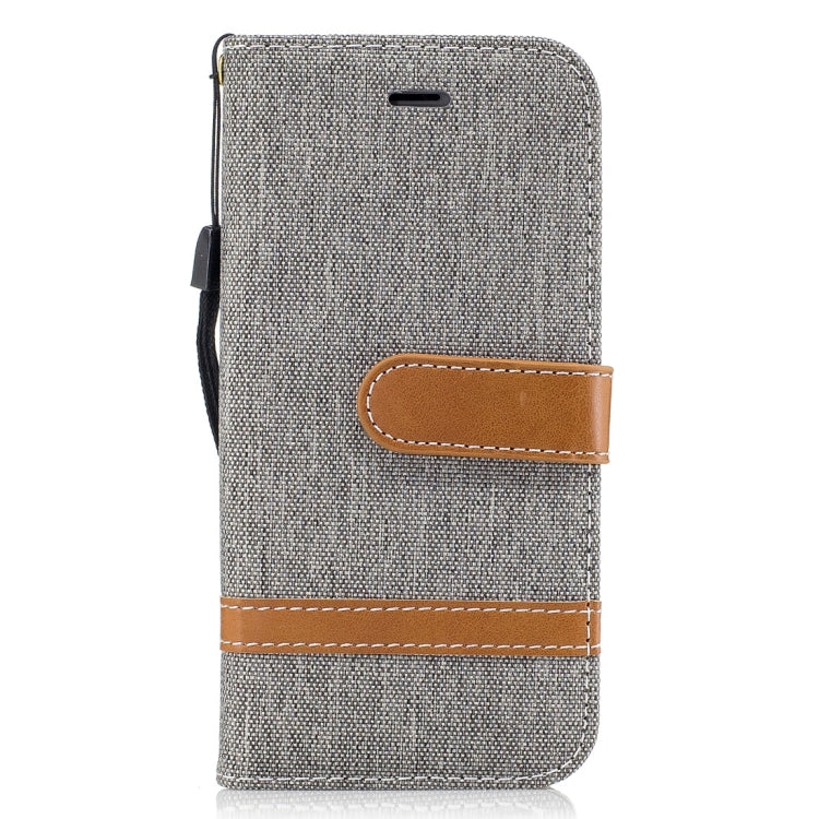 For  iPhone 8 & 7  Denim Texture Leather Case with Holder & Card Slots & Wallet & Lanyard