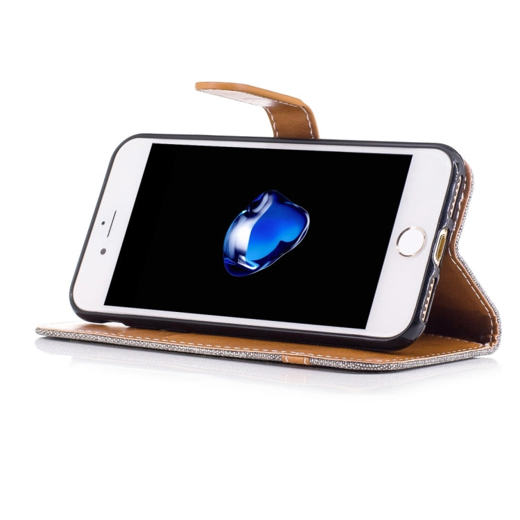 For  iPhone 8 & 7  Denim Texture Leather Case with Holder & Card Slots & Wallet & Lanyard