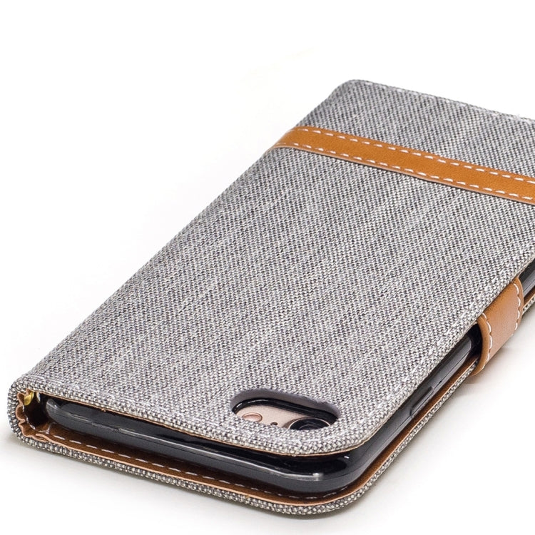For  iPhone 8 & 7  Denim Texture Leather Case with Holder & Card Slots & Wallet & Lanyard
