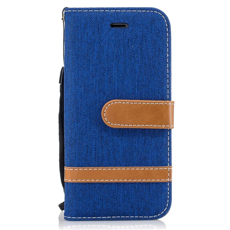 For  iPhone 8 & 7  Denim Texture Leather Case with Holder & Card Slots & Wallet & Lanyard