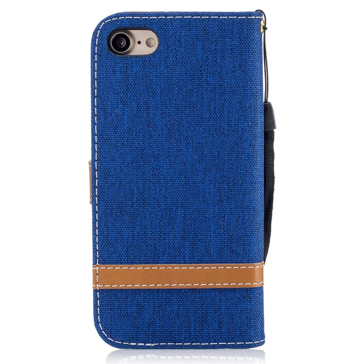 For  iPhone 8 & 7  Denim Texture Leather Case with Holder & Card Slots & Wallet & Lanyard