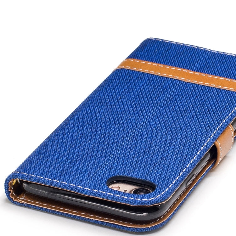 For  iPhone 8 & 7  Denim Texture Leather Case with Holder & Card Slots & Wallet & Lanyard
