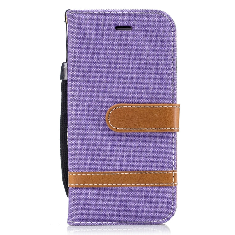For  iPhone 8 & 7  Denim Texture Leather Case with Holder & Card Slots & Wallet & Lanyard