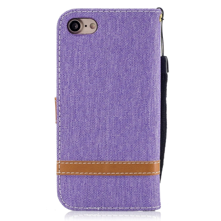 For  iPhone 8 & 7  Denim Texture Leather Case with Holder & Card Slots & Wallet & Lanyard